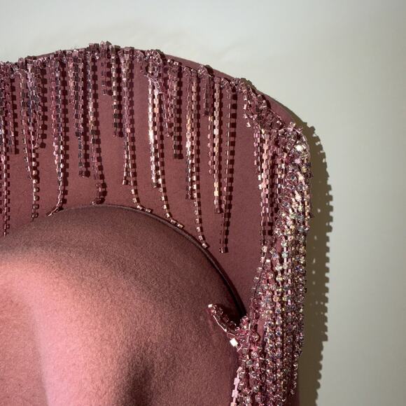 Handmade Flying Hatter Felt Cowboy Hat Pink (bachelorette/wedding) 7 3/8 main image 8